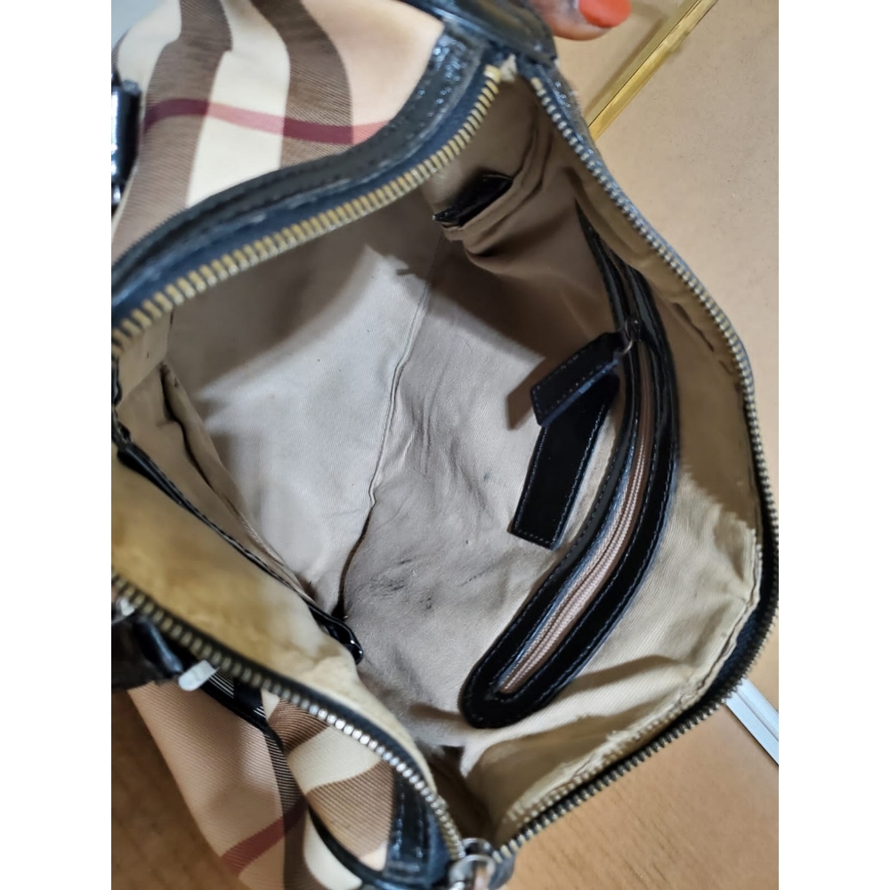 Burberry Beige/Black Nova Check PVC Chester Boston Bag - Picture 15 of 16